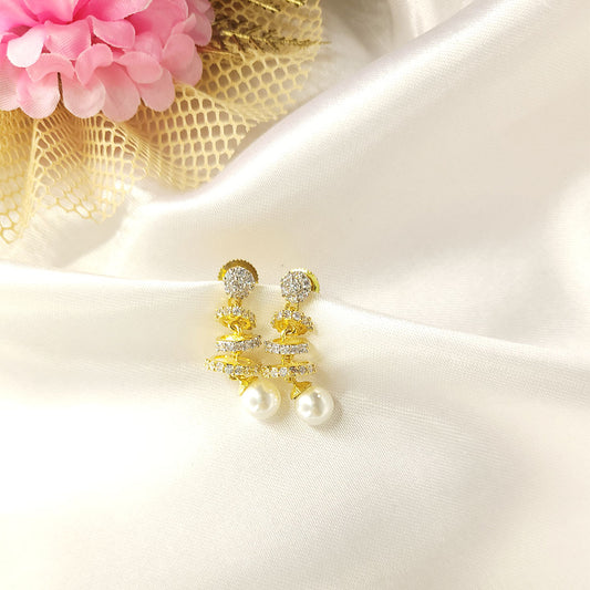 Pearl Drop High Gold earrings from Kallos Jewellery