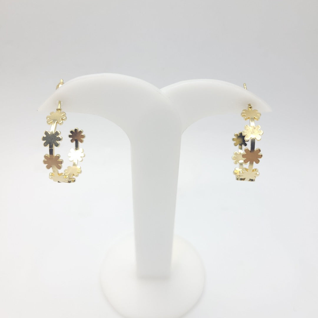 Latest Design Hoop Earrings Western Floral Style