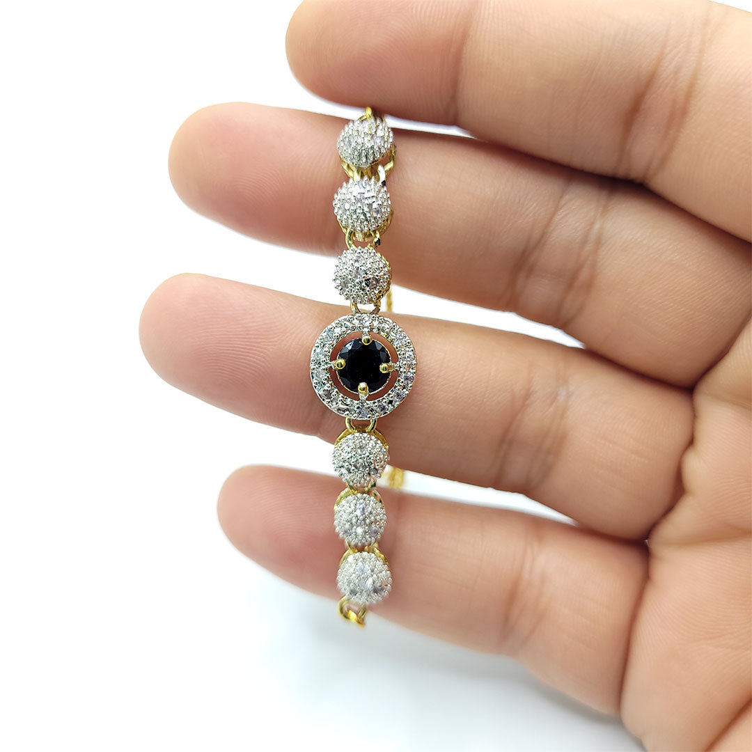 Stylish Adjustable American Diamond Bracelet (Free Size) Round Shape for Girls and Women