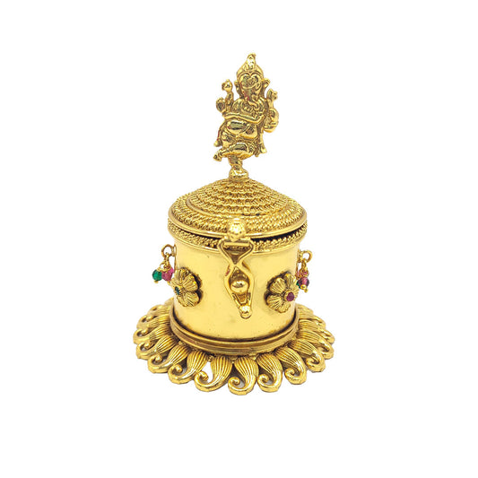 Copper Sindoor Box for Wedding Karwa Chauth Gift for Wife Bride Ganesh