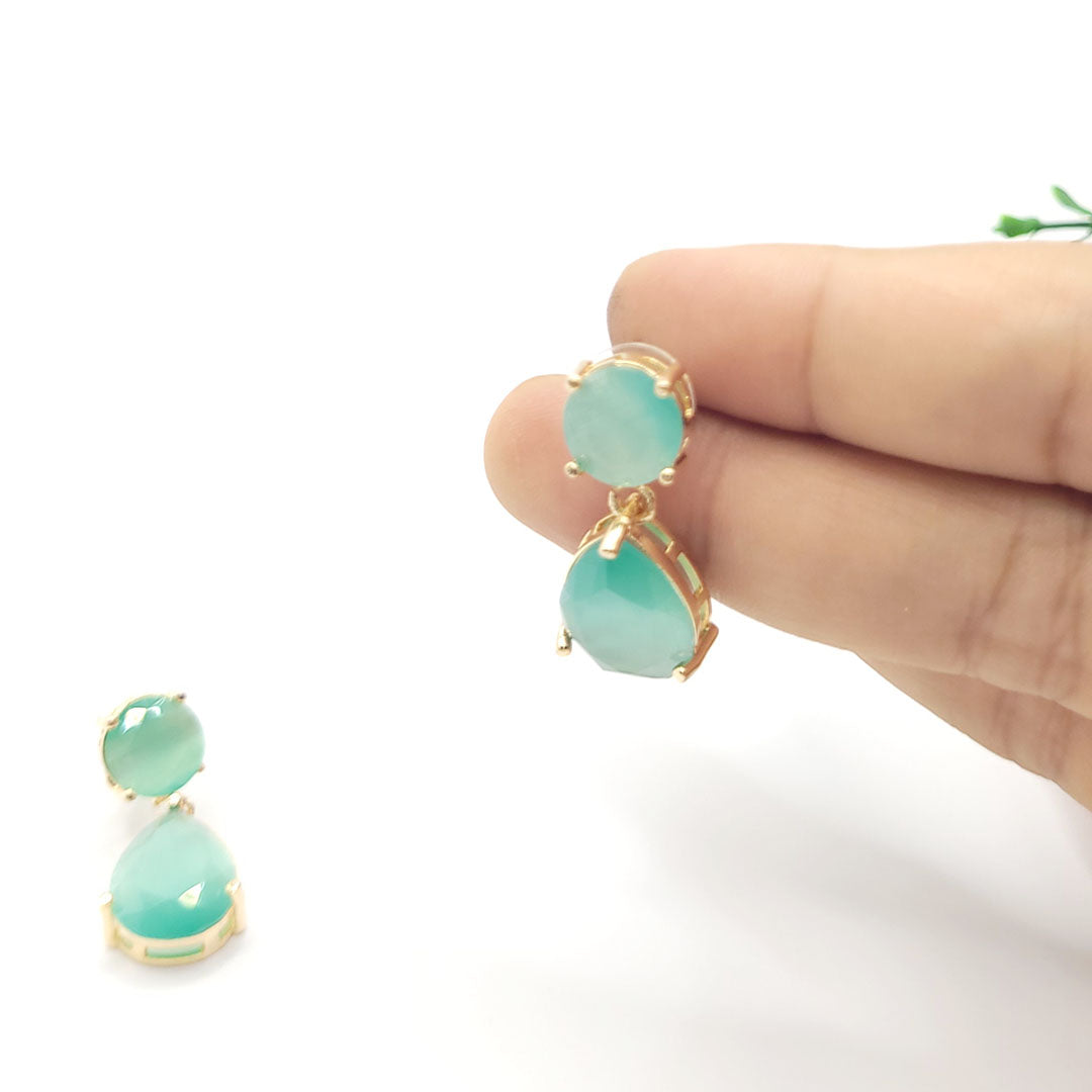 Latest Design Earrings Drop in Colorful Stone