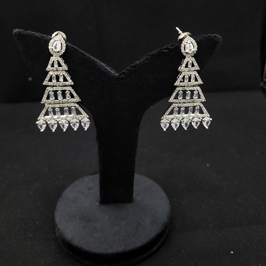 Long White Pyramid Earrings from Kallos Jewellery