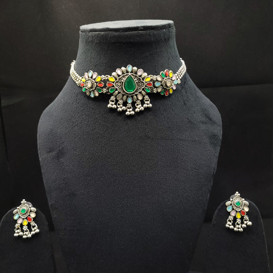 Oxidized Multicolor Necklace Set from Kallos Jewellery 