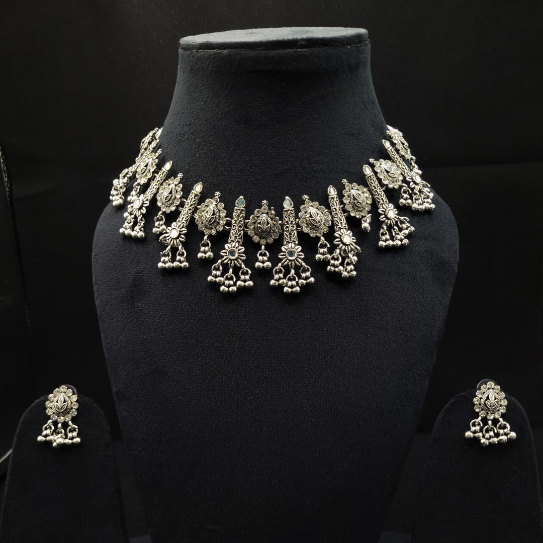 Oxidized Silver Necklace Set from Kallos Jewellery