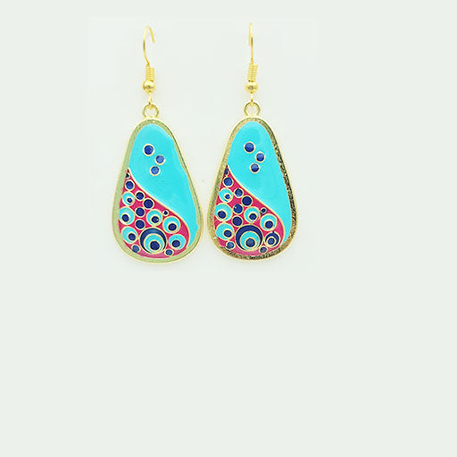 Trending Meenakari Enameled Drop Earrings in Brass