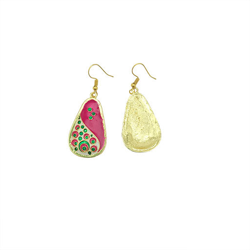 Trending Meenakari Enameled Drop Earrings in Brass