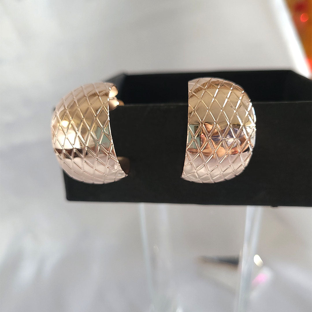 Western Rose Gold Hoops in Diamond Cut from Kallos Jewellery