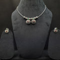 Red Color Oxidised Necklace from Kallos Jewellery