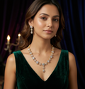 Rubina Elegant American Diamond Necklace Set with Earrings