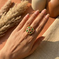 Floral designed Bold Big Size Adjustable Ring