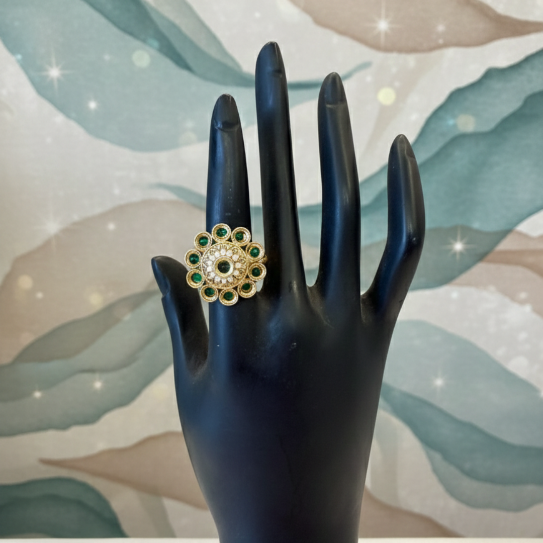 Floral designed Bold Big Size Adjustable Ring