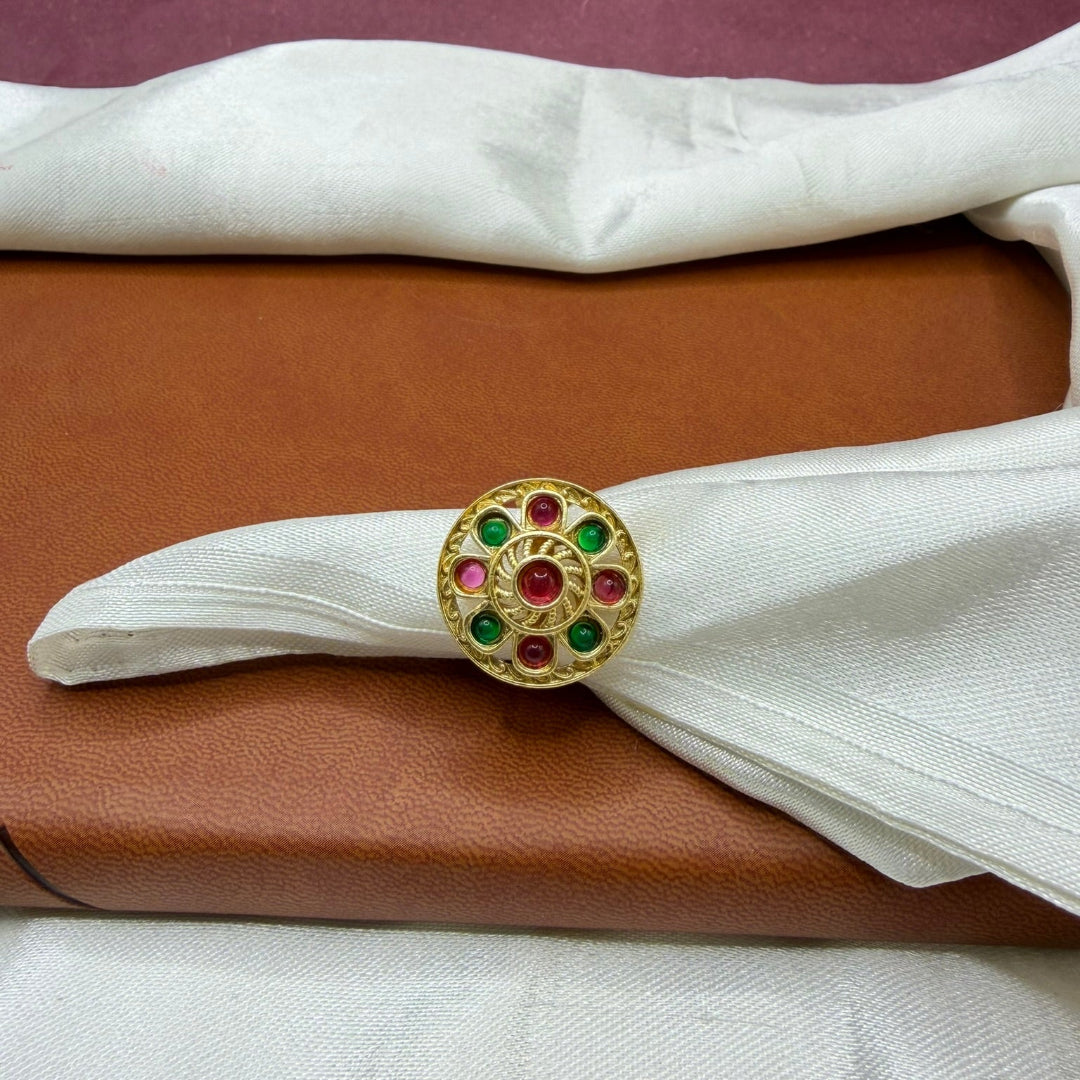 Floral designed Bold Big Size Adjustable Ring