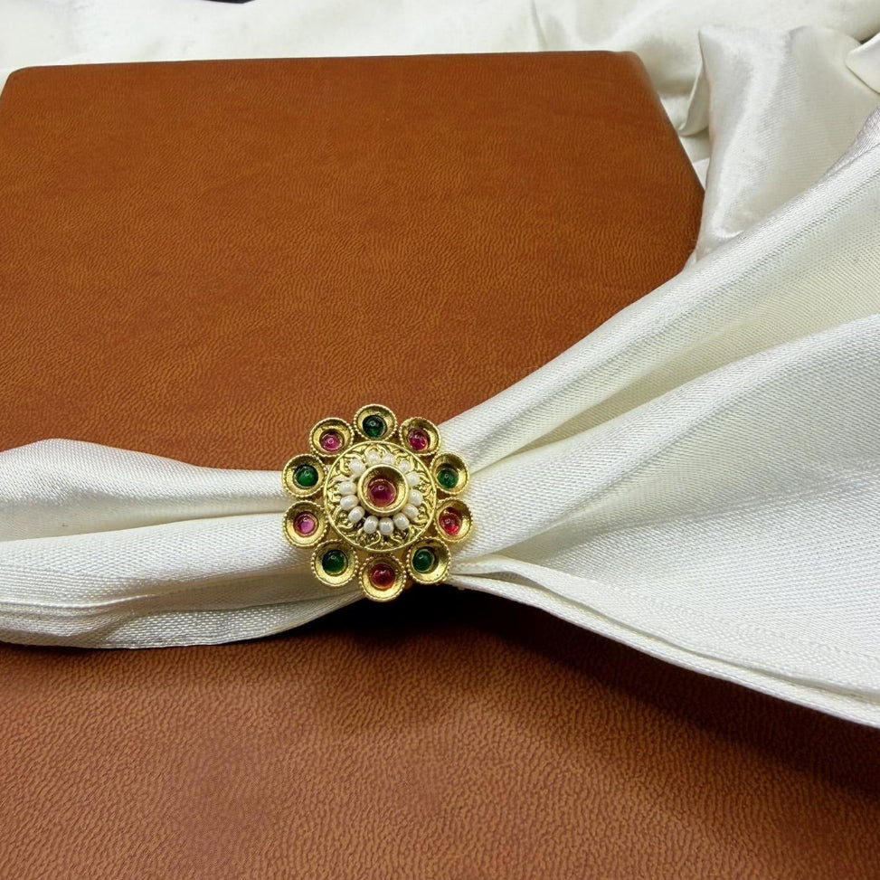 Rajwadi floral designed ring