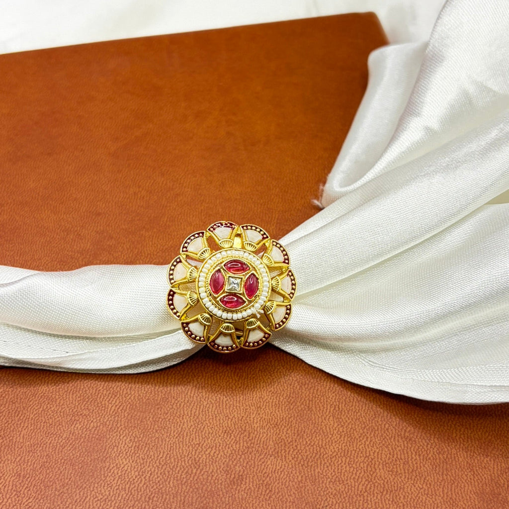 Floral designed Bold Big Size Adjustable  Traditional Ring