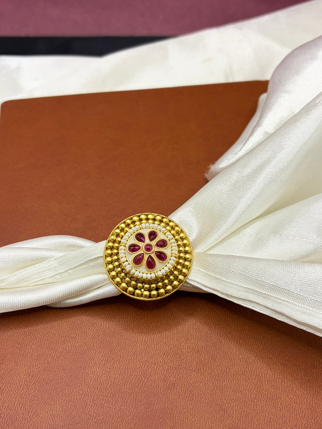 Floral designed Bold Big Size Adjustable traditional Ring