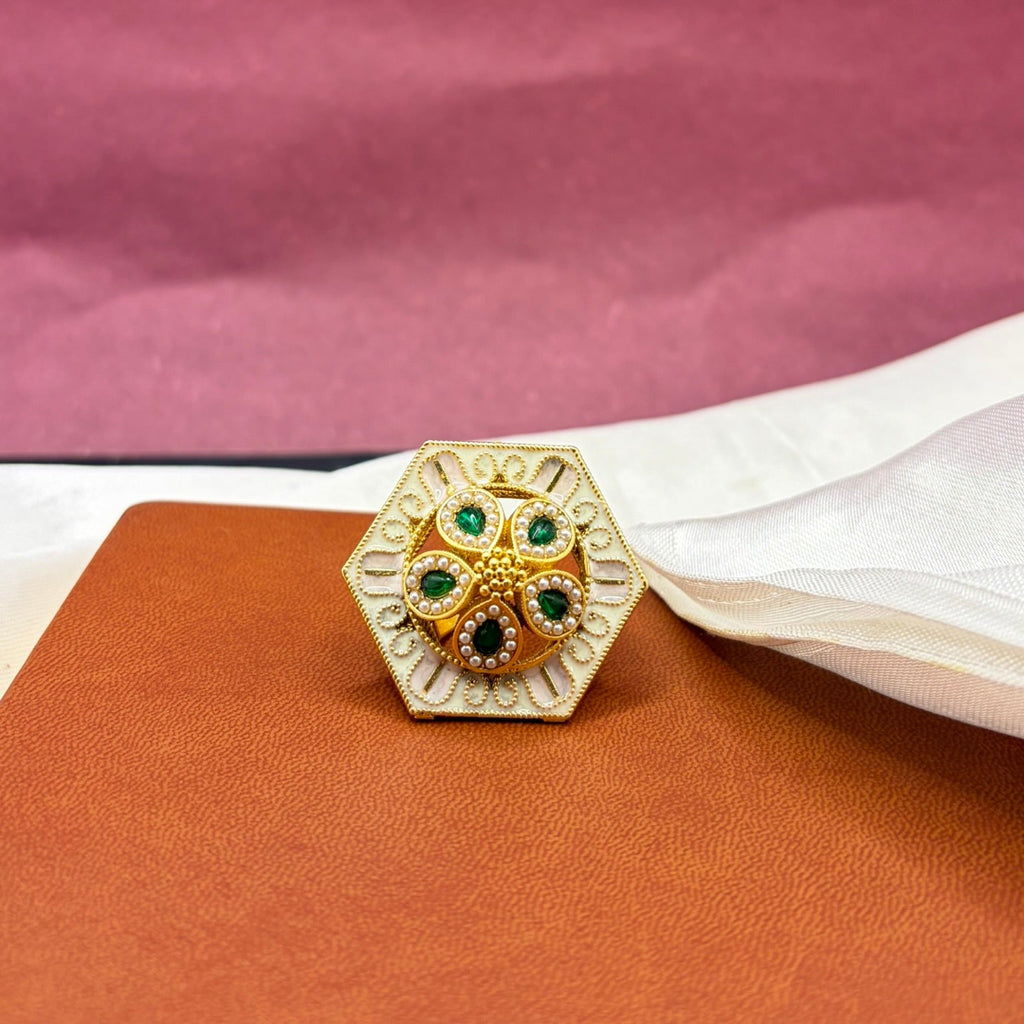 Floral designed Bold Big Size Adjustable Ring