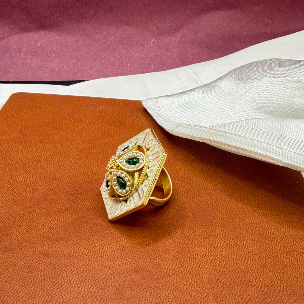 Floral designed Bold Big Size Adjustable Ring