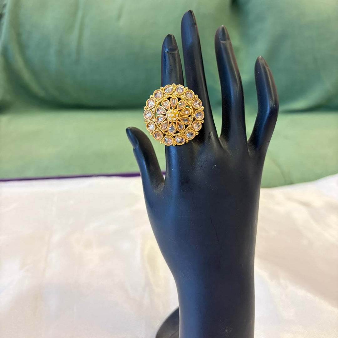 Floral designed Bold Big Size Adjustable Ring