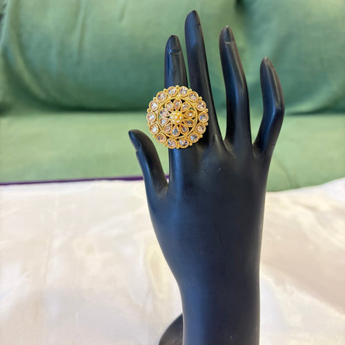 Floral designed Bold Big Size Adjustable Ring