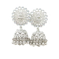 Silver Jhumki with Laxmi ji's Motif from Kallos Jewellery