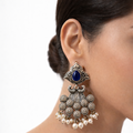 Hasti peacock Long Blue Color Earring