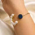 Stylish Blue Gold Bracelet for Women Natural Blue Stone