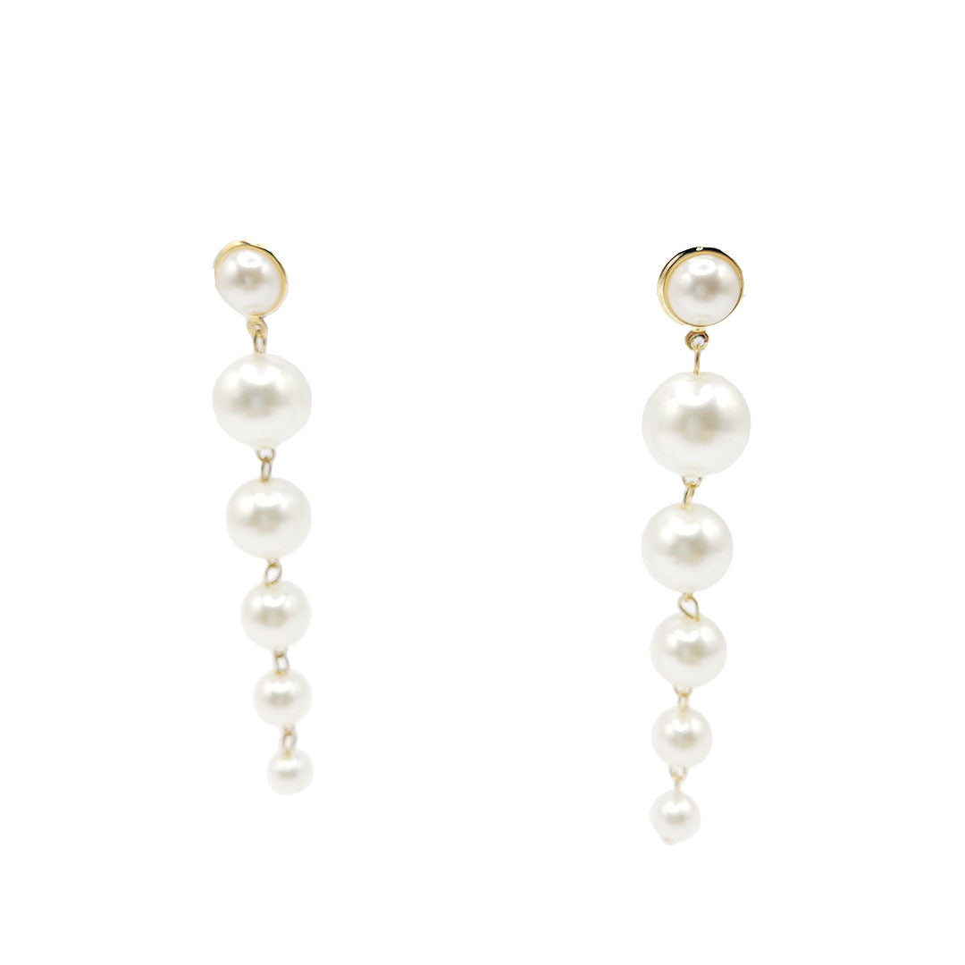 2 in 1 Adjustable Five Pearl Western Earrings