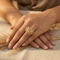 Floral designed Bold Big Size Adjustable  Traditional Ring
